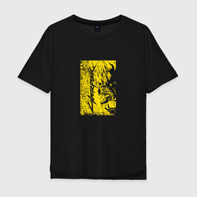 Мужская футболка хлопок Oversize с принтом Cyberpunk 2077 в Санкт-Петербурге, 100% хлопок | свободный крой, круглый ворот, “спинка” длиннее передней части | cyberpunk 2077 | samurai | киберпанк 2077 | самурай