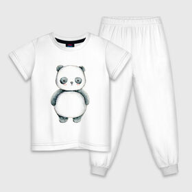 Детская пижама хлопок с принтом Панда в Санкт-Петербурге, 100% хлопок |  брюки и футболка прямого кроя, без карманов, на брюках мягкая резинка на поясе и по низу штанин
 | косолапый | медведь | медвежонок | черно белый