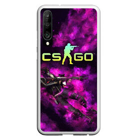 Чехол для Honor P30 с принтом CS GO Purple madness в Санкт-Петербурге, Силикон | Область печати: задняя сторона чехла, без боковых панелей | counter strike | cs go | дым | контра | кс го | фиолетовый