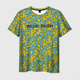 Мужская футболка 3D с принтом Билли Айлиш в Санкт-Петербурге, 100% полиэфир | прямой крой, круглый вырез горловины, длина до линии бедер | Тематика изображения на принте: be | billie | billie eilish | blohsh | ghoul | билли | билли айлиш