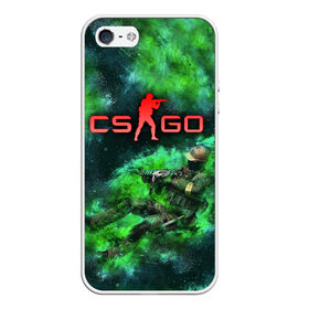 Чехол для iPhone 5/5S матовый с принтом CS GO Green rage в Санкт-Петербурге, Силикон | Область печати: задняя сторона чехла, без боковых панелей | counter strike | cs go | дым | зелёный | контра | кс го