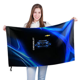 Флаг 3D с принтом Chevrolet в Санкт-Петербурге, 100% полиэстер | плотность ткани — 95 г/м2, размер — 67 х 109 см. Принт наносится с одной стороны | auto | chevrolet машины | авто | автомобильные | шевроле