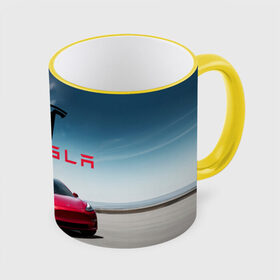Кружка с принтом Tesla Model 3 в Санкт-Петербурге, керамика | ёмкость 330 мл | 3 | america | auto | car | electric | elon | model | motors | musk | tesla | usa | vehicle | авто | америка | илон | маск | модель | сша | тесла | электромобиль