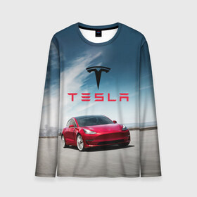 Мужской лонгслив 3D с принтом Tesla Model 3 в Санкт-Петербурге, 100% полиэстер | длинные рукава, круглый вырез горловины, полуприлегающий силуэт | Тематика изображения на принте: 3 | america | auto | car | electric | elon | model | motors | musk | tesla | usa | vehicle | авто | америка | илон | маск | модель | сша | тесла | электромобиль