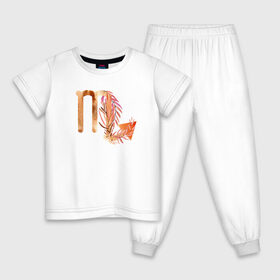 Детская пижама хлопок с принтом Скорпион в Санкт-Петербурге, 100% хлопок |  брюки и футболка прямого кроя, без карманов, на брюках мягкая резинка на поясе и по низу штанин
 | астрология | знаки зодиака | зодиак | золото | созвездие | цикл