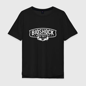 Мужская футболка хлопок Oversize с принтом Bioshock Infinite Logo в Санкт-Петербурге, 100% хлопок | свободный крой, круглый ворот, “спинка” длиннее передней части | Тематика изображения на принте: big daddy | bioshock infinite | little sister | биошок | большой папочка | винтаж | ретро | сестра