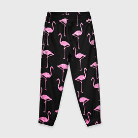 Детские брюки 3D с принтом Фламинго | Чёрная в Санкт-Петербурге, 100% полиэстер | манжеты по низу, эластичный пояс регулируется шнурком, по бокам два кармана без застежек, внутренняя часть кармана из мелкой сетки | birds | drawing | fashion | feathers | flamingo | graphics | illustration | pink | stand | style | wings | youth | графика | иллюстрация | картинка | клюв | красивые | крылья | мода | молодежная | перья | птицы | рисунок | розовый | стиль | стоят