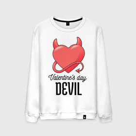 Мужской свитшот хлопок с принтом Valentines Day Devil в Санкт-Петербурге, 100% хлопок |  | art | devil | heart | holiday | valentines day | арт | день влюбленных | день святого валентина | дьявол | праздник | сердце