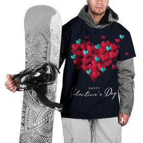 Накидка на куртку 3D с принтом Сердце из сердечек в Санкт-Петербурге, 100% полиэстер |  | heart | holidays | valentines day | день святого валентина | надписи | праздники | сердце | сердце из сердечек
