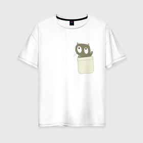Женская футболка хлопок Oversize с принтом Котенок в Санкт-Петербурге, 100% хлопок | свободный крой, круглый ворот, спущенный рукав, длина до линии бедер
 | кот | котенок | котик | любимец | мяу | питомец | пушистик