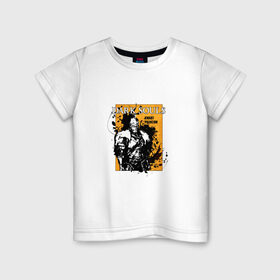 Детская футболка хлопок с принтом Dark Souls в Санкт-Петербурге, 100% хлопок | круглый вырез горловины, полуприлегающий силуэт, длина до линии бедер | dark souls | брызги | войн | дакр соулс | игра | рыцарь | тёмные души