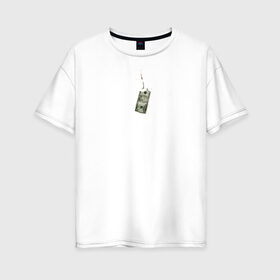 Женская футболка хлопок Oversize с принтом Надпись Искусство поху#зма в Санкт-Петербурге, 100% хлопок | свободный крой, круглый ворот, спущенный рукав, длина до линии бедер
 | 16+ | деньги | доллар | крюк | мат