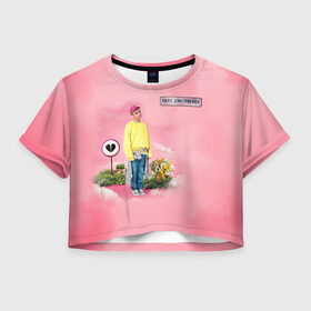 Женская футболка Crop-top 3D с принтом Ваня Дмитриенко в Санкт-Петербурге, 100% полиэстер | круглая горловина, длина футболки до линии талии, рукава с отворотами | ваня дмитриенко | венера  юпитер | исполнитель | музыка | трек