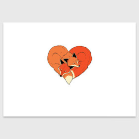 Поздравительная открытка с принтом Лисята в Санкт-Петербурге, 100% бумага | плотность бумаги 280 г/м2, матовая, на обратной стороне линовка и место для марки
 | Тематика изображения на принте: 14 февраля | fox | happy | hello kitty | i love you | love is | валентин | день святого | животные | китайский | китти | котенок | кошка | лиса | лисенок | любовь | надпись | отпечатки | подушки | поцелуй | праздник | сердце
