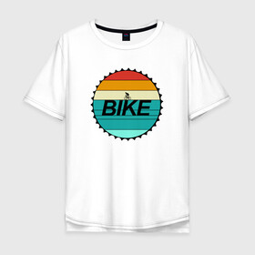 Мужская футболка хлопок Oversize с принтом Байк в Санкт-Петербурге, 100% хлопок | свободный крой, круглый ворот, “спинка” длиннее передней части | байк | велосипед | круг | разноцветный круг | хобби велосипед