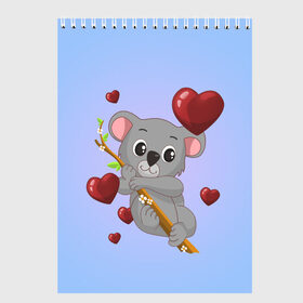 Скетчбук с принтом Коала в Санкт-Петербурге, 100% бумага
 | 48 листов, плотность листов — 100 г/м2, плотность картонной обложки — 250 г/м2. Листы скреплены сверху удобной пружинной спиралью | day | heart | koala | love | romantic | valentine | valentines | амур | валентина | влюбленные | влюбленных | всех | день | коала | купидон | любовь | романтика | романтичность | святого | сердечки | сердечко | сердце