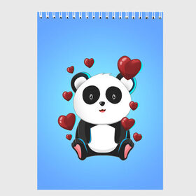 Скетчбук с принтом Панда в Санкт-Петербурге, 100% бумага
 | 48 листов, плотность листов — 100 г/м2, плотность картонной обложки — 250 г/м2. Листы скреплены сверху удобной пружинной спиралью | day | heart | love | panda | romantic | valentine | valentines | амур | валентина | влюбленные | влюбленных | всех | день | купидон | любовь | романтика | романтичность | святого | сердечки | сердечко | сердце
