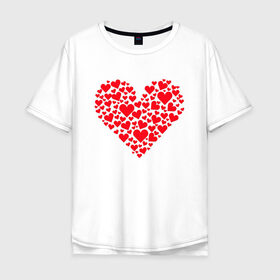 Мужская футболка хлопок Oversize с принтом Сердечки в Санкт-Петербурге, 100% хлопок | свободный крой, круглый ворот, “спинка” длиннее передней части | day | heart | koala | love | romantic | valentine | valentines | амур | валентина | влюбленные | влюбленных | всех | день | коала | купидон | любовь | романтика | романтичность | святого | сердечки | сердечко | сердце
