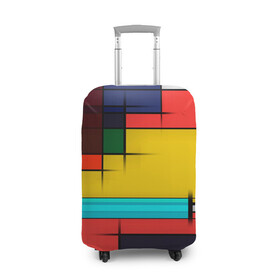 Чехол для чемодана 3D с принтом абстрактные фигуры цвета в Санкт-Петербурге, 86% полиэфир, 14% спандекс | двустороннее нанесение принта, прорези для ручек и колес | абстракция | геометрия | краски | кубизм | линии | под все | прямоугольники | современное искусство | текстуры | тренды | фигуры | цвета | яркий