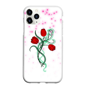Чехол для iPhone 11 Pro матовый с принтом Весенний вальс в Санкт-Петербурге, Силикон |  | 8 марта | love | tulips | алые | бабушка | букет | бутоны | весна | девушке | дочь | жена | женщинам | красные цветы | лепестки | лето | листья | лучшая | любимая | любовь | мама | подарок | природа