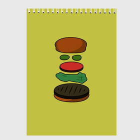 Скетчбук с принтом Бургер в разборе в Санкт-Петербурге, 100% бумага
 | 48 листов, плотность листов — 100 г/м2, плотность картонной обложки — 250 г/м2. Листы скреплены сверху удобной пружинной спиралью | Тематика изображения на принте: fastfood | food | pattern | бургер | бургер кинг | гамбургер | еда | макдональдс | паттерн | фастфуд
