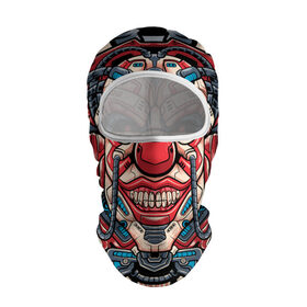 Балаклава 3D с принтом Механический клоун в Санкт-Петербурге, 100% полиэстер, ткань с особыми свойствами — Activecool | плотность 150–180 г/м2; хорошо тянется, но при этом сохраняет форму. Закрывает шею, вокруг отверстия для глаз кайма. Единый размер | clown | cyberpunk | evil | head | mask | mechanical | rage | robot | skull | арт | гнев | голова | демон | злой | киберпанк | клоун | маска | механический | монстр | робот | череп