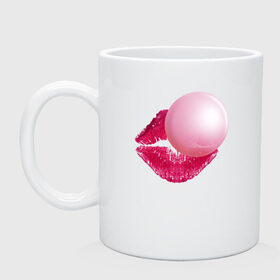 Кружка с принтом BubbleGum Lips в Санкт-Петербурге, керамика | объем — 330 мл, диаметр — 80 мм. Принт наносится на бока кружки, можно сделать два разных изображения | Тематика изображения на принте: bubble | bubblegum | day | gum | heart | kiss | lips | love | romantic | valentine | valentines | амур | валентина | влюбленные | влюбленных | всех | губы | день | жвачка | любовь | поцелуй | романтика | романтичность | святого | сердечк