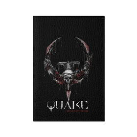 Обложка для паспорта матовая кожа с принтом Quake Champions в Санкт-Петербурге, натуральная матовая кожа | размер 19,3 х 13,7 см; прозрачные пластиковые крепления | arturcherkasov1995 | games | quake | vsemayki
