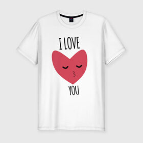 Мужская футболка хлопок Slim с принтом Любовь в Санкт-Петербурге, 92% хлопок, 8% лайкра | приталенный силуэт, круглый вырез ворота, длина до линии бедра, короткий рукав | любовь | минимализм | поцелуй | рисунок | сердце | слова