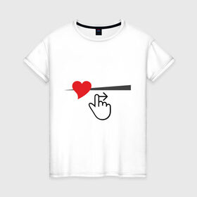 Женская футболка хлопок с принтом свайпни сердце в Санкт-Петербурге, 100% хлопок | прямой крой, круглый вырез горловины, длина до линии бедер, слегка спущенное плечо | валентин | любовь | свайп | сердце | чувства