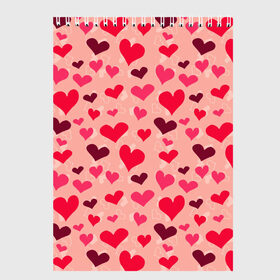 Скетчбук с принтом Розовые Сердечки в Санкт-Петербурге, 100% бумага
 | 48 листов, плотность листов — 100 г/м2, плотность картонной обложки — 250 г/м2. Листы скреплены сверху удобной пружинной спиралью | 14 february | 14 февраля | h | heart | love day | valentines day | валентин | день валентина | день влюбленных | день святого | день святого валентина | любовь | праздник | сердечко | сердце | февраль