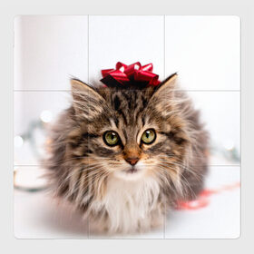 Магнитный плакат 3Х3 с принтом я лучший подарочек в Санкт-Петербурге, Полимерный материал с магнитным слоем | 9 деталей размером 9*9 см | Тематика изображения на принте: бантик | взгляд | глаза | животные | звери | зверь | киса | кисонька | кот | котейка | котик | коты | котэ | кошки | лапы | нос | подарок | подарочек | сюрприз | усы | уши | шерсть
