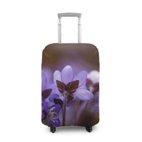 Чехол для чемодана 3D с принтом хрупкий цветок фиалка в Санкт-Петербурге, 86% полиэфир, 14% спандекс | двустороннее нанесение принта, прорези для ручек и колес | flowers | весна | лиловый | макро | нежный | природа | рост | свежесть | сиреневый | фиолетовый | хрупкий | цветик | цветок | цветочек | цветы