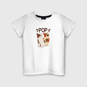 Детская футболка хлопок с принтом Pop Cat в Санкт-Петербурге, 100% хлопок | круглый вырез горловины, полуприлегающий силуэт, длина до линии бедер | Тематика изображения на принте: art | cat | dj | goer | musician | party | pop | singer | арт | буп | диджей | кот | кошка | музыкант | певец | поп | тусовщик