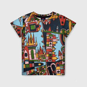 Детская футболка 3D с принтом Сказочная Прага в Санкт-Петербурге, 100% гипоаллергенный полиэфир | прямой крой, круглый вырез горловины, длина до линии бедер, чуть спущенное плечо, ткань немного тянется | город | графика | прага | рисунки | сказка