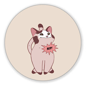Коврик для мышки круглый с принтом Pop Cat в Санкт-Петербурге, резина и полиэстер | круглая форма, изображение наносится на всю лицевую часть | baby | cat meme | kitty | meme | meow | pop cat | буп | взгляд кота | голова кота | детям | животные | звери | киска | кот мем | коты | котята | кошак | кошка | малыш | мемы | мультяшный | мяу | питомец | приколы | пушистый