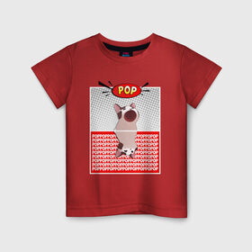 Детская футболка хлопок с принтом ПОП-КОТ в Санкт-Петербурге, 100% хлопок | круглый вырез горловины, полуприлегающий силуэт, длина до линии бедер | cat | mouthed | popping | wide | кот | кот круглый рот | кот мем | кот открывает рот | круглый | мемы | открытый | поп | рот | странный