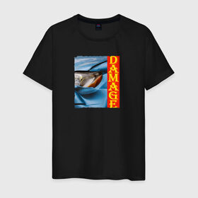 Мужская футболка хлопок с принтом Разбитая машина Toyota Altezza в Санкт-Петербурге, 100% хлопок | прямой крой, круглый вырез горловины, длина до линии бедер, слегка спущенное плечо. | lexus is | toyota altezza | голубая машина | повреждение | разбитая машина