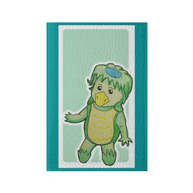 Обложка для паспорта матовая кожа с принтом Каппа в Санкт-Петербурге, натуральная матовая кожа | размер 19,3 х 13,7 см; прозрачные пластиковые крепления | carpg | japanuary | зеленый | каппа | черепаха