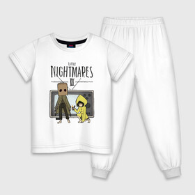 Детская пижама хлопок с принтом Little Nightmares 2 в Санкт-Петербурге, 100% хлопок |  брюки и футболка прямого кроя, без карманов, на брюках мягкая резинка на поясе и по низу штанин
 | little nightmares | игра | страшилка | страшная игра | ужас | хоррор