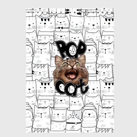 Скетчбук с принтом Pop Cat в Санкт-Петербурге, 100% бумага
 | 48 листов, плотность листов — 100 г/м2, плотность картонной обложки — 250 г/м2. Листы скреплены сверху удобной пружинной спиралью | Тематика изображения на принте: pop cat | wide mouthed popping cat | арты | буп | мемы