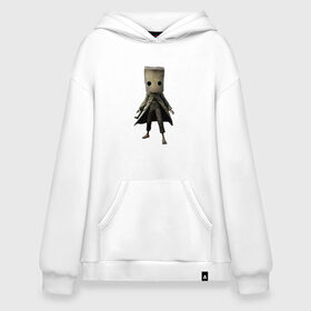 Худи SuperOversize хлопок с принтом Little Nightmares в Санкт-Петербурге, 70% хлопок, 30% полиэстер, мягкий начес внутри | карман-кенгуру, эластичная резинка на манжетах и по нижней кромке, двухслойный капюшон
 | games | little nightmares | playstation | игра | мрачный | персонаж игры | человечек