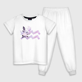 Детская пижама хлопок с принтом Водолей в Санкт-Петербурге, 100% хлопок |  брюки и футболка прямого кроя, без карманов, на брюках мягкая резинка на поясе и по низу штанин
 | астрология | знаки зодиака | зодиак | созвездие | фиолетовый | цикл