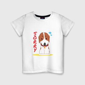 Детская футболка хлопок с принтом Собачка Sorry в Санкт-Петербурге, 100% хлопок | круглый вырез горловины, полуприлегающий силуэт, длина до линии бедер | sorry | друг человека | пес | собачка | щенок