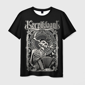 Мужская футболка 3D с принтом Korpiklaani в Санкт-Петербурге, 100% полиэфир | прямой крой, круглый вырез горловины, длина до линии бедер | korpiklaani | metal | shaman | группы | корпиклаани | метал | рок | фолк
