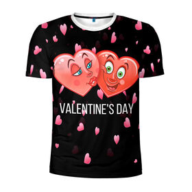 Мужская футболка 3D спортивная с принтом Hearts в Санкт-Петербурге, 100% полиэстер с улучшенными характеристиками | приталенный силуэт, круглая горловина, широкие плечи, сужается к линии бедра | 14 февраля | love | the 14th of february | valentine | день влюбленных | любовь | пара | святой валентин