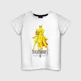 Детская футболка хлопок с принтом Little Nightmares 2 в Санкт-Петербурге, 100% хлопок | круглый вырез горловины, полуприлегающий силуэт, длина до линии бедер | Тематика изображения на принте: little nightmares | игра | страшилка | страшная игра | ужас | хоррор