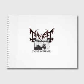Альбом для рисования с принтом Mayhem в Санкт-Петербурге, 100% бумага
 | матовая бумага, плотность 200 мг. | black | mayhem | metal | music | rock | skull | блэк | гитара | группа | метал | музыка | рок | череп | электрогитара