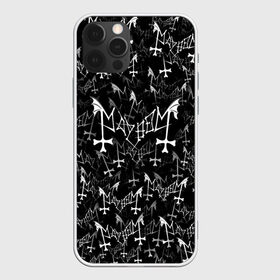 Чехол для iPhone 12 Pro Max с принтом Mayhem в Санкт-Петербурге, Силикон |  | black | death | metal | rock | блэк | майхем | мейхем | метал | паттерн