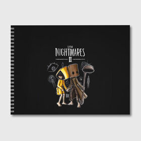 Альбом для рисования с принтом LITTLE NIGHTMARES 2 в Санкт-Петербурге, 100% бумага
 | матовая бумага, плотность 200 мг. | little nightmares | little nightmares 2 | six | игры | комиксы | шестая